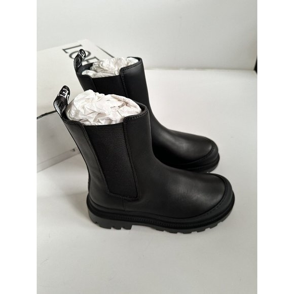 Loewe Chelsea Boots Black Leather Back Logo Pull - Picture 11 of 15